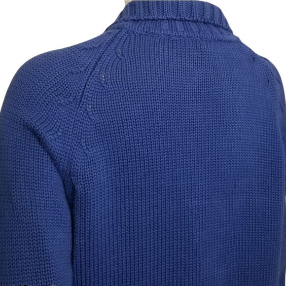 Lands' End Women's Blue Button Up Sweater - Picture 3 of 8